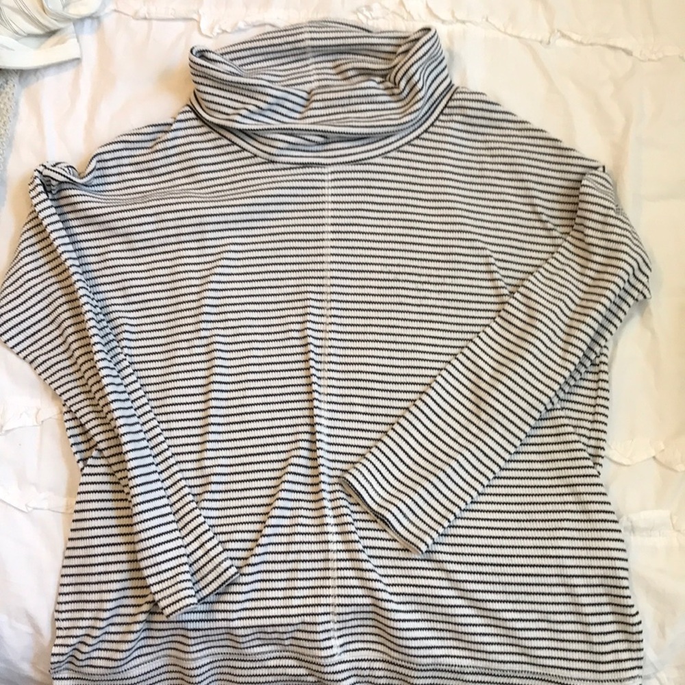 Striped cowl neck long sleeve